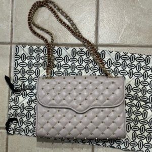 Rebecca Minkoff Affair Shoulder Bag in Quilted Leather with Studs in Tortola